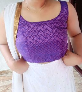 Elegant Purple &amp; White Indian Outfit