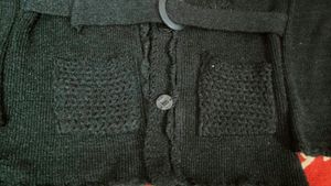 Black Sweater With Belt Design