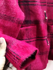 imported luxury berry plaid women&#39;s cardigan/jacke