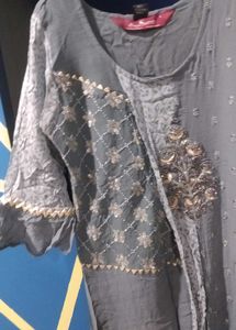 Elegant Gray Embroidered Salwar Kameez