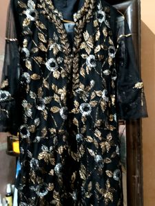 A Very Beautiful Net Suit With Jare Embroidery