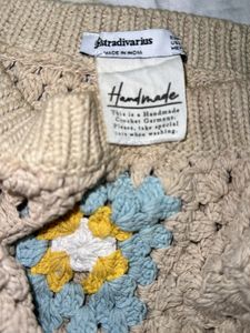 Multi Coloured Korean Crochet Crop Vest Or Top