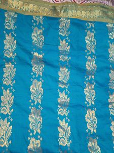 Blue Saree With Good Border. Didn't Use Once