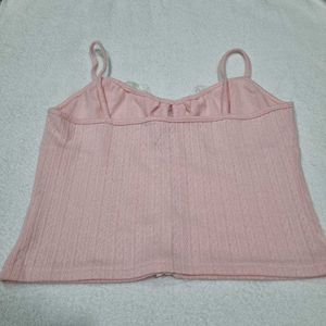 Pink Lace Trim Cami Top (New)