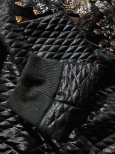 Black Sequin Quilted Sweatshirt