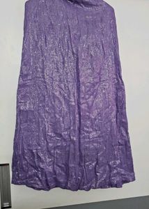 Purple Net Saree With Blouse And Petticoat