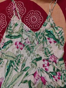 Tropical Print Sleeveless Dress