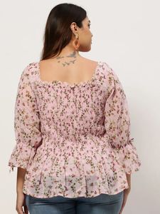 Floral Printed Bell Sleeves Top