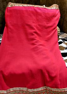 Saree Double Colour With Blouse Beautiful Looking