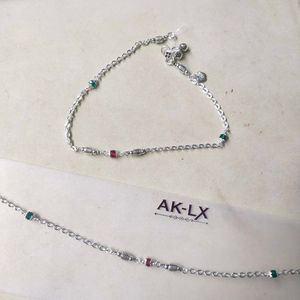 Pure Silver CZ Snack Chain ⛓️ Anklets पायल
