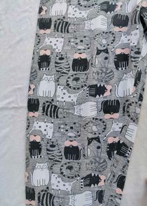 Cat Print Pajama Pants Cute