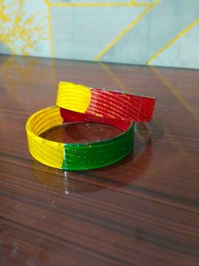 Colorful Striped Bangles - Set of 2