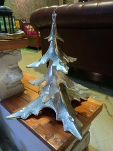 Vintage Pottery Barn Silver Chrome Christmas Tree