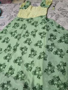 Green Floral Print Dress