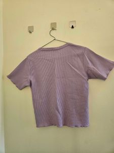 Lavender Ribbed Crop Top