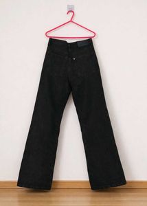 Wide Leg Black Denim Pants