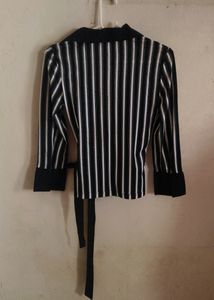 Striped Wrap Top