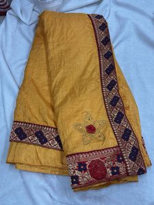 Elegant Yellow Embroidered Saree