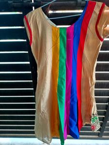 Multi Color Short Kurta Flock Style