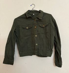 Olive Green Denim Jacket