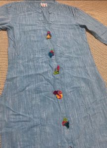 Blue Button Down Kurta