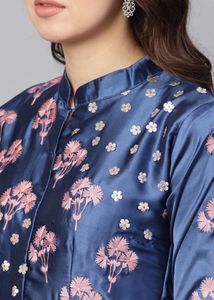 Inddus Silk Blend Embroidered Dress