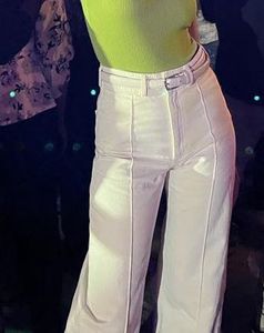 White flared jeans