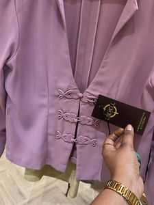 Korean Lilac Button-Up top