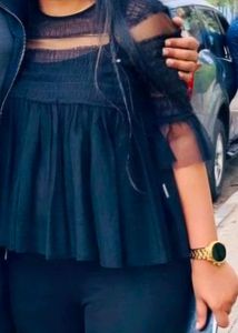 Zara Net Black Top