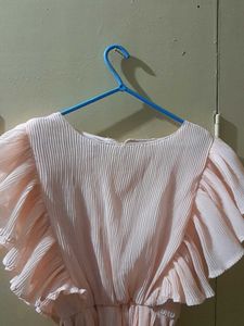 Pink Ruffle Sleeve Dress