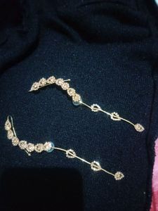 pretty golden color earrings . good looking for party wear outfits.