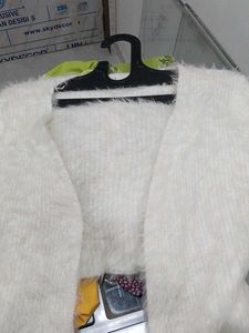 Fluffy White Cardigan