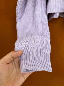 Lavender V Neck Cropped Sweater