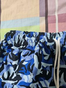 Blue Patterned Shorts