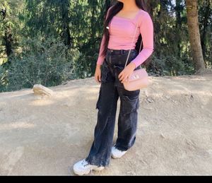 Trendy Wide Leg Cargo Jeans