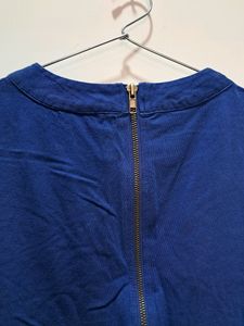 SASSFRAS Casual Bell Sleeves Embellished Blue Top