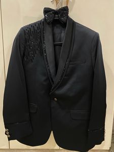 Premium Royal Black Tuxedo- Blazer-waistcoat-Bow