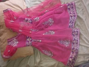 Trending Dhavani Type Embroidered Frock