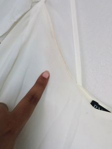White Maxi Dress With Washable Stains