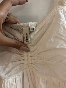 White Ruffle Strap Mini Dress