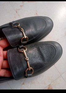 Black Leather Horsebit Loafers