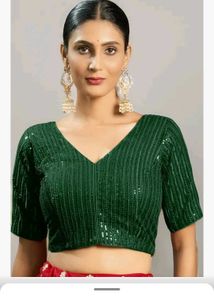Green Sequin Blouse