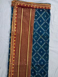 Chunari Saree With Separate Blouse Piece