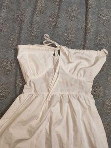 Newme White Tie detailing Backless Maxi Dress