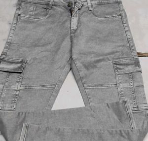 Grey Cargo Jeans