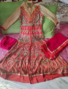 Multicolour Full Embroidery Suit