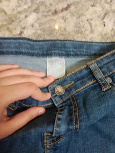 MAX Denim Skirt with Ruffle Ripped Design, Size -S