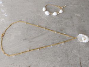 Hand made real seashell - gold plated jewellery se