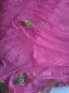 Elegant Pink Embroidered Saree