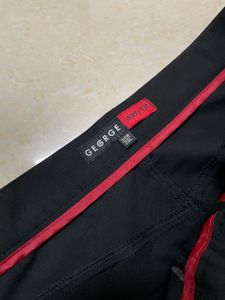 Partywear Black &amp; Red Split Hem Pants